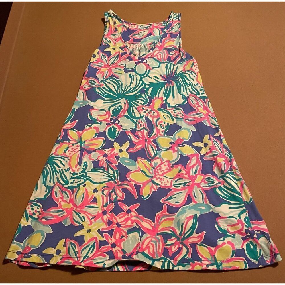 Lilly Pulitzer Floral Jersey Knit Sleeveless Shift Dress Womens XXS